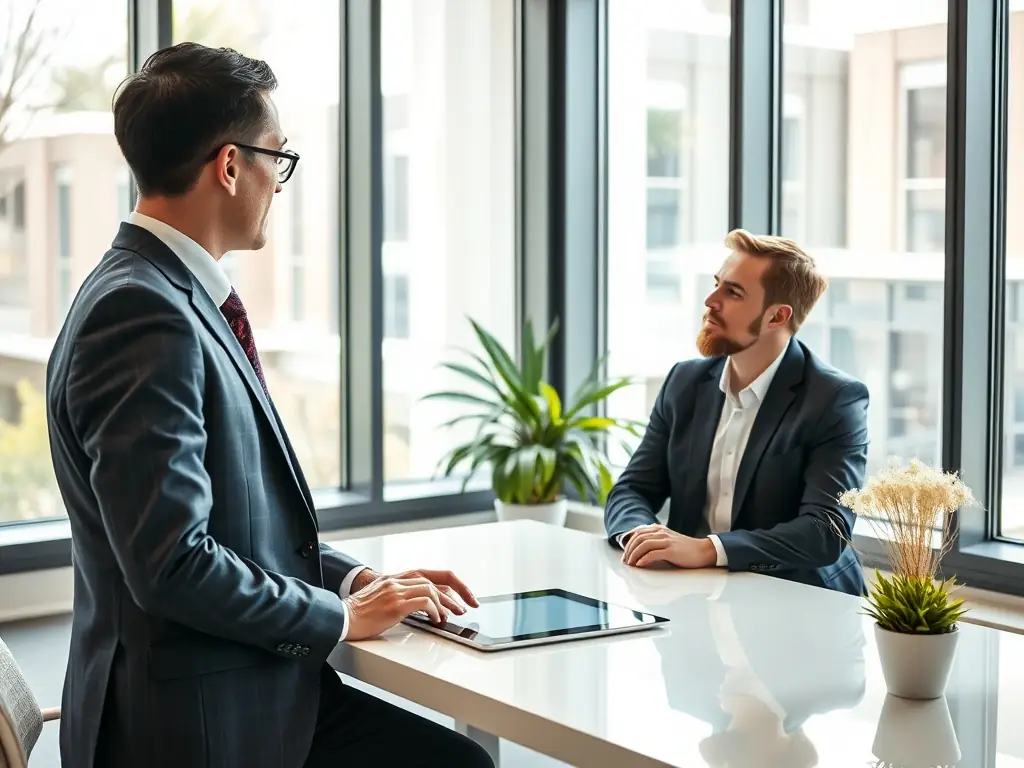 An image of a business coach providing one-on-one mentorship to a business owner, highlighting personalized strategic guidance.